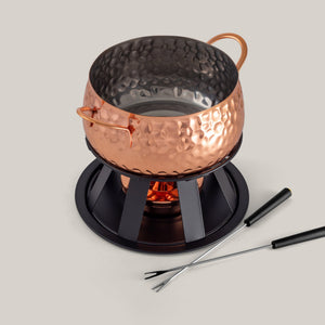 Swissmar Biel 11 Piece Fondue Set Set Contains 1 x 18/8 copper-plated stainless steel pot (16.5cm, 2L Capacity