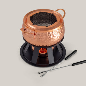 Swissmar Biel 11 Piece Fondue Set Set Contains 1 x 18/8 copper-plated stainless steel pot (16.5cm, 2L Capacity