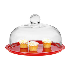 Chasseur Cake Platter 29.5cm with Lid Red